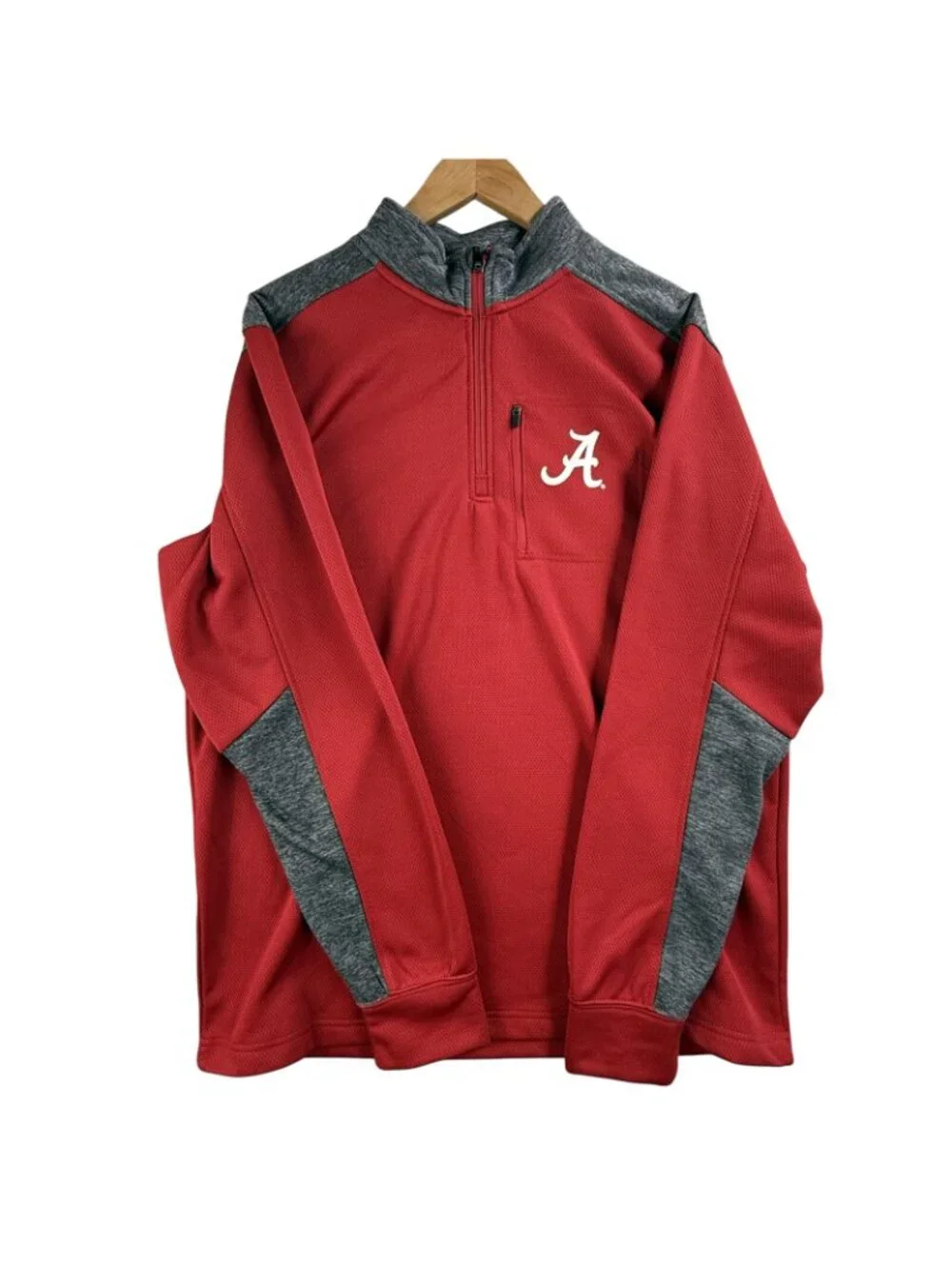 Alabama Crimson Tide Jacket Mens Large Red NCAA Football Colosseum 1/4 Zip